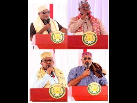 Daawo salaadiin, isimmo, cuqaal, aqoonyahan iyo waxgarad kasoo jeeda deegaannada Sanaag Bari iyo gobolka Badhan oo ka hadlay Hadhimo sharafeedkii Madaxweynuhu u sameeyey
