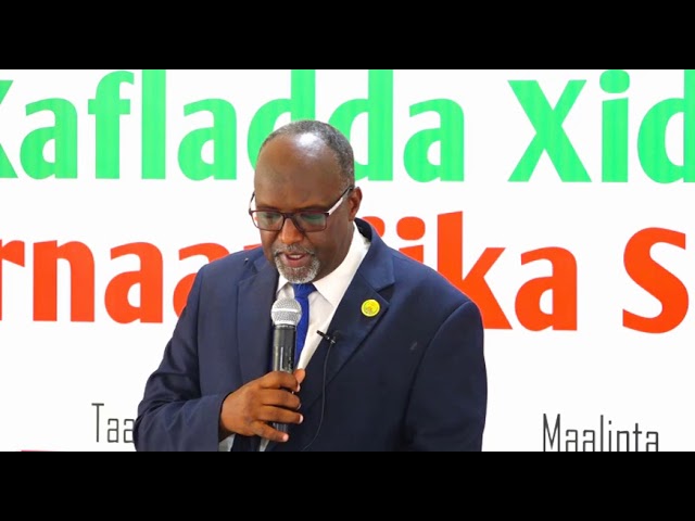 Daawo Agaasimaha Guud ee Shaqo Qaran “Waxa aan si kalsooni ku jirto halkan uga sheegayaa in muddadii barnaamujka shaqo qaran socday si mug leh loo gaadhay himilooyinkii la higsanayey”
