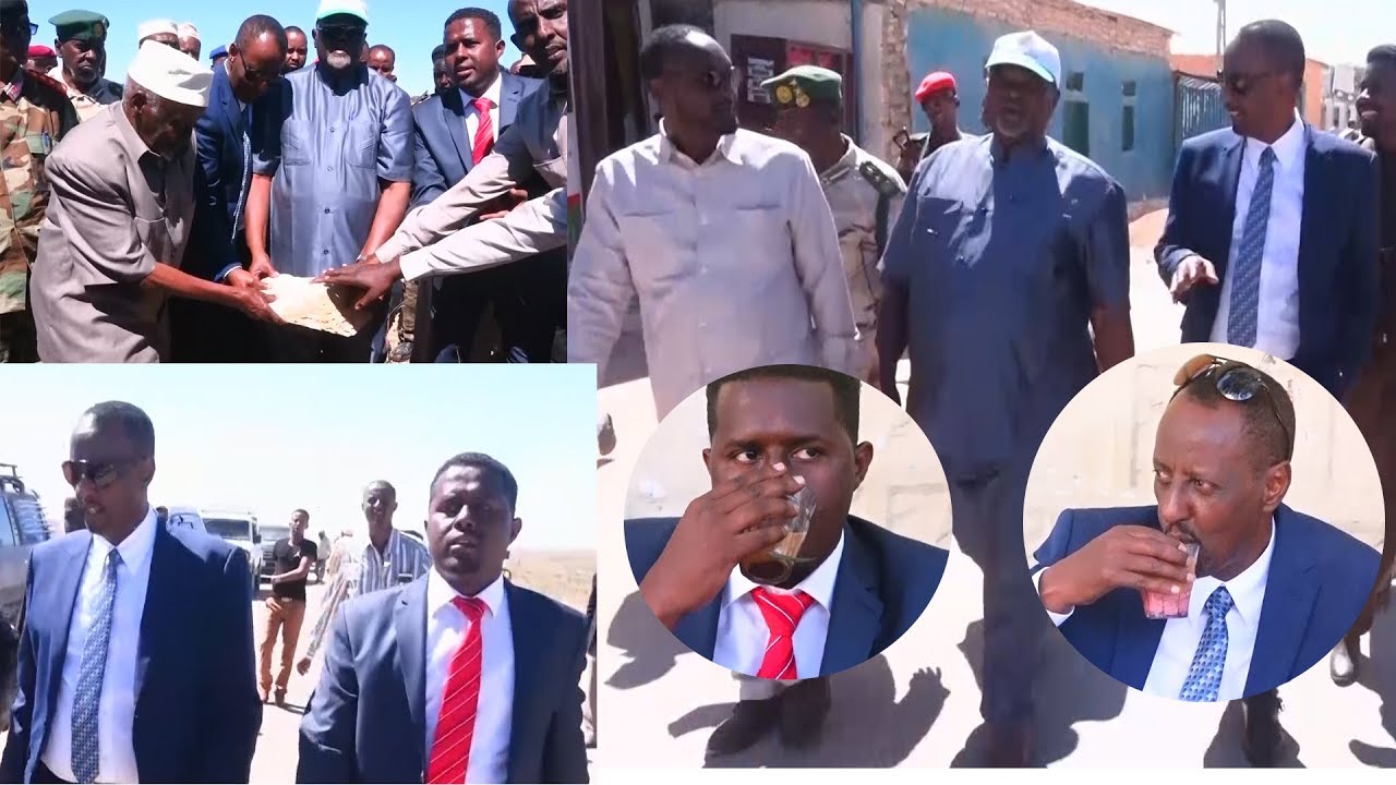 Daawo Qaabkii Agaasimaha Guud ee Madaxtooyada iyo Afhayeenka Madaxweynaha logu soo dhaweeyey Ceerigaabo iyo dhagaxdhig ay ku sameeyeen Qasriga Madaxtooyada Ceerigaabo