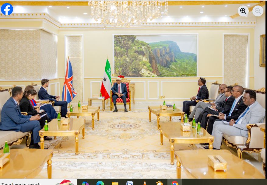 Madaxweynaha Jamhuuriyadda Somaliland, Mudane Cabdiraxmaan Maxamed Cabdilaahi (Cirro), ayaa maanta Qasriga Madaxtooyada JSL ku qaabilay Danjiraha Boqortooyada Ingiriiska (UK) u qaabilsan Somaliland iyo Soomaaliya
